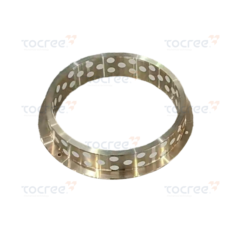 Bucha de latão autolubrificante incorporada em PTFE com flange único